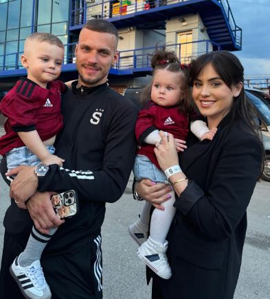 Lukas Haraslin with his wife Nikol Haraslin and children.